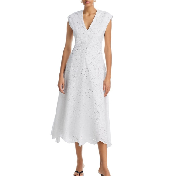 Veronica Beard Dresses & Skirts - Veronica Beard Aven White Eyelet Midi Dress